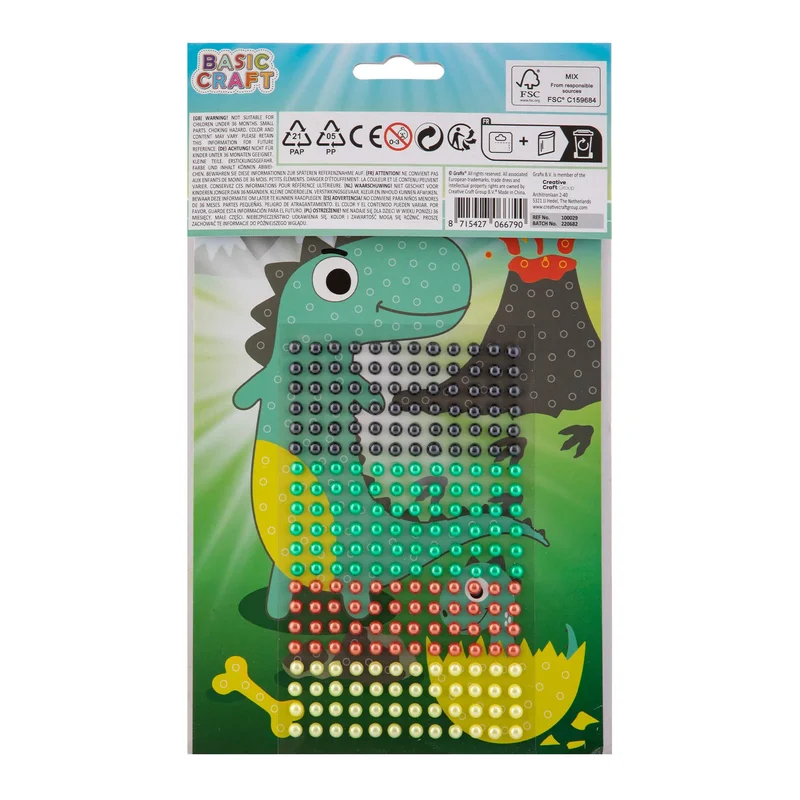 Moxy Colouring Book with Beads – Dinosaur, A5