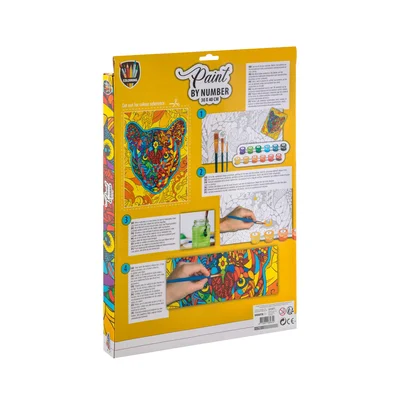 Moxy Canvas for coloring by numbers Tiger, with 12 paints