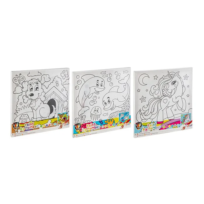 Moxy Paint by Numbers Set, with 6 paints and 2 brushes, assorted, 48 pcs