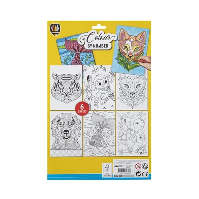Moxy Paint by numbers Animals, A4, with 6 pencils, 6 sheets