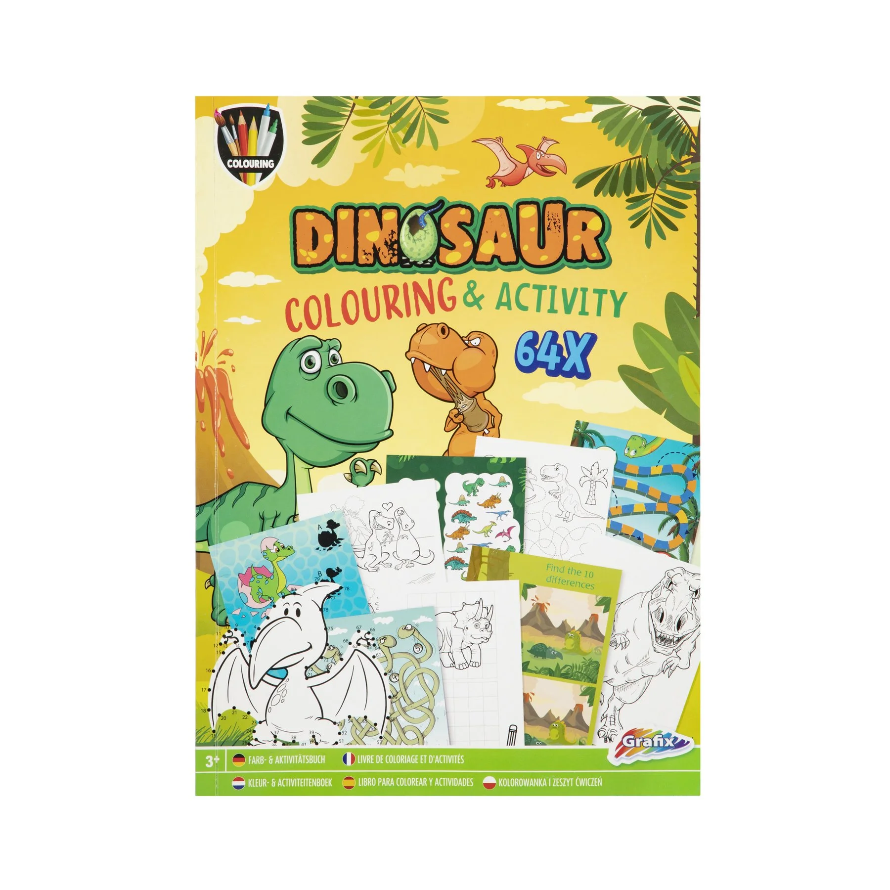Moxy Coloring and activity book Dinosaur, A4, 64 pages