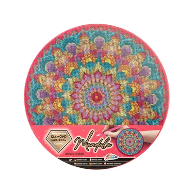 Moxy Bead painting canvas Mandala, round, pink