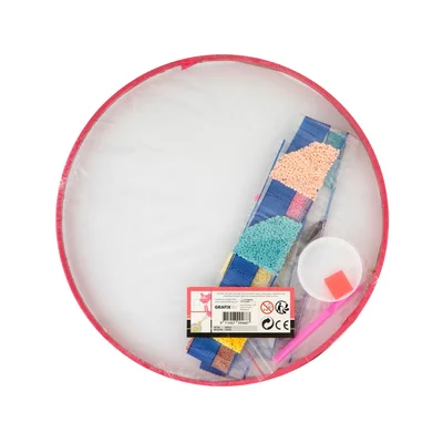 Moxy Bead painting canvas Mandala, round, pink