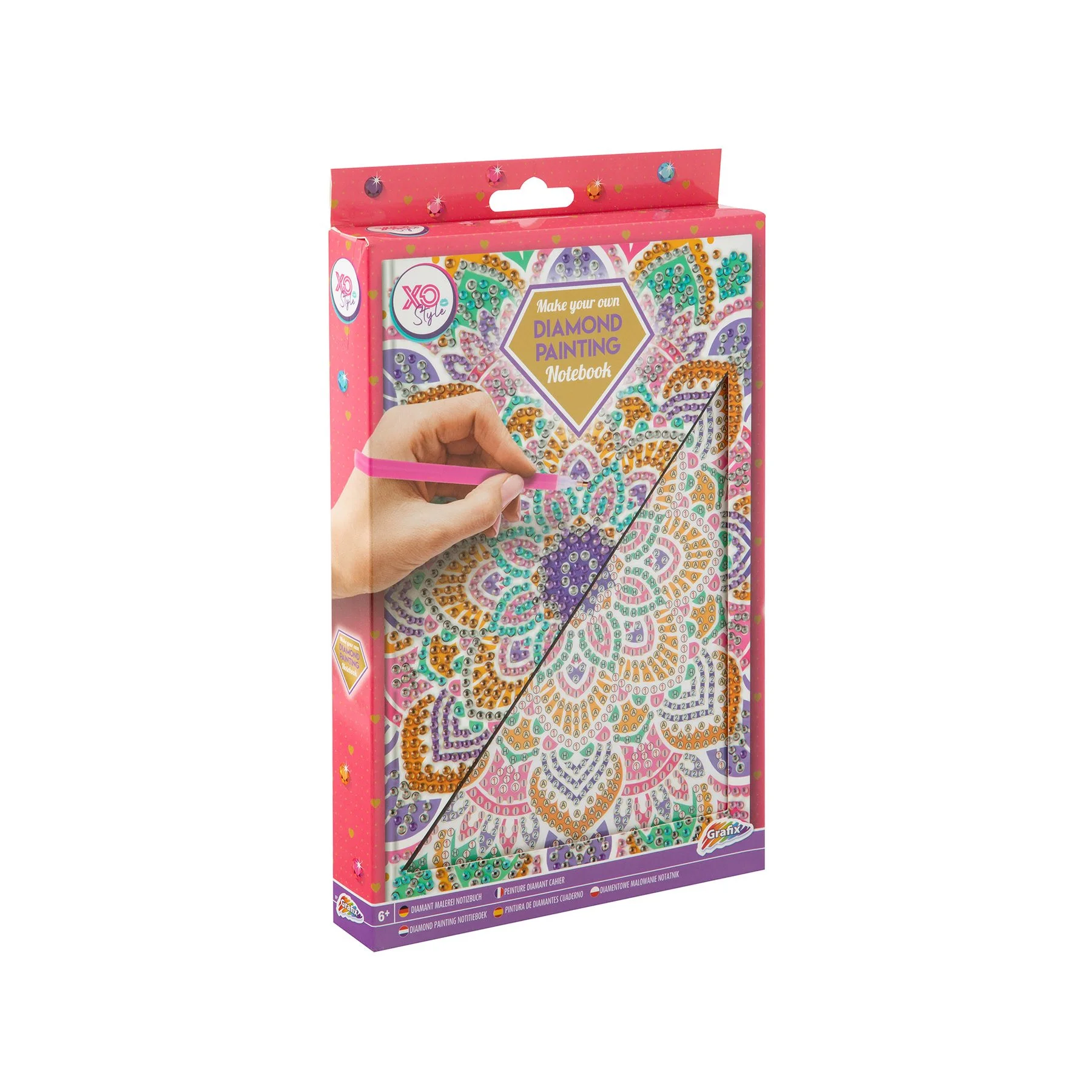 Moxy Notebook Mandala, for bead art, A5, pink