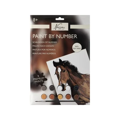 Nassau Paint by Numbers on cardboard – Horse, 33.5 x 23.8 cm
