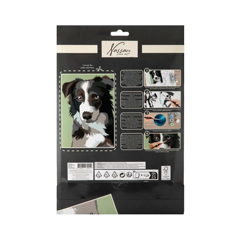 Nassau Paint by Numbers on Cardboard - Dog, 33.5 x 23.8 cm