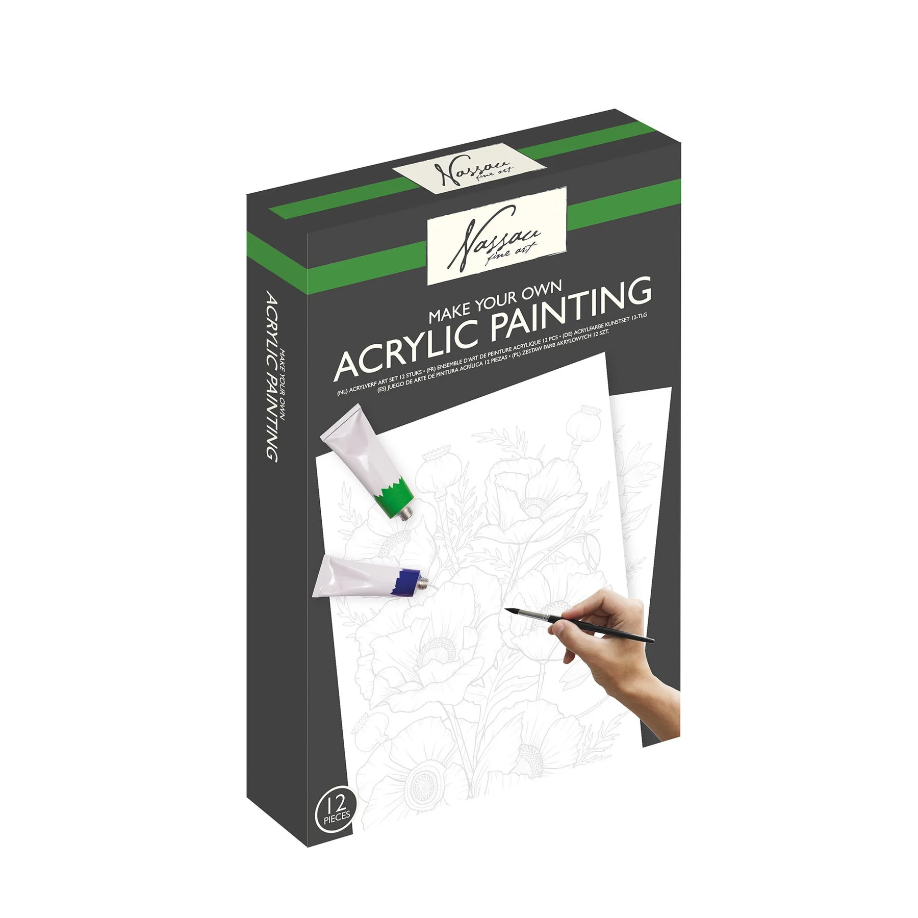 Nassau Painting set Flowers, acrylic, 11 sheets