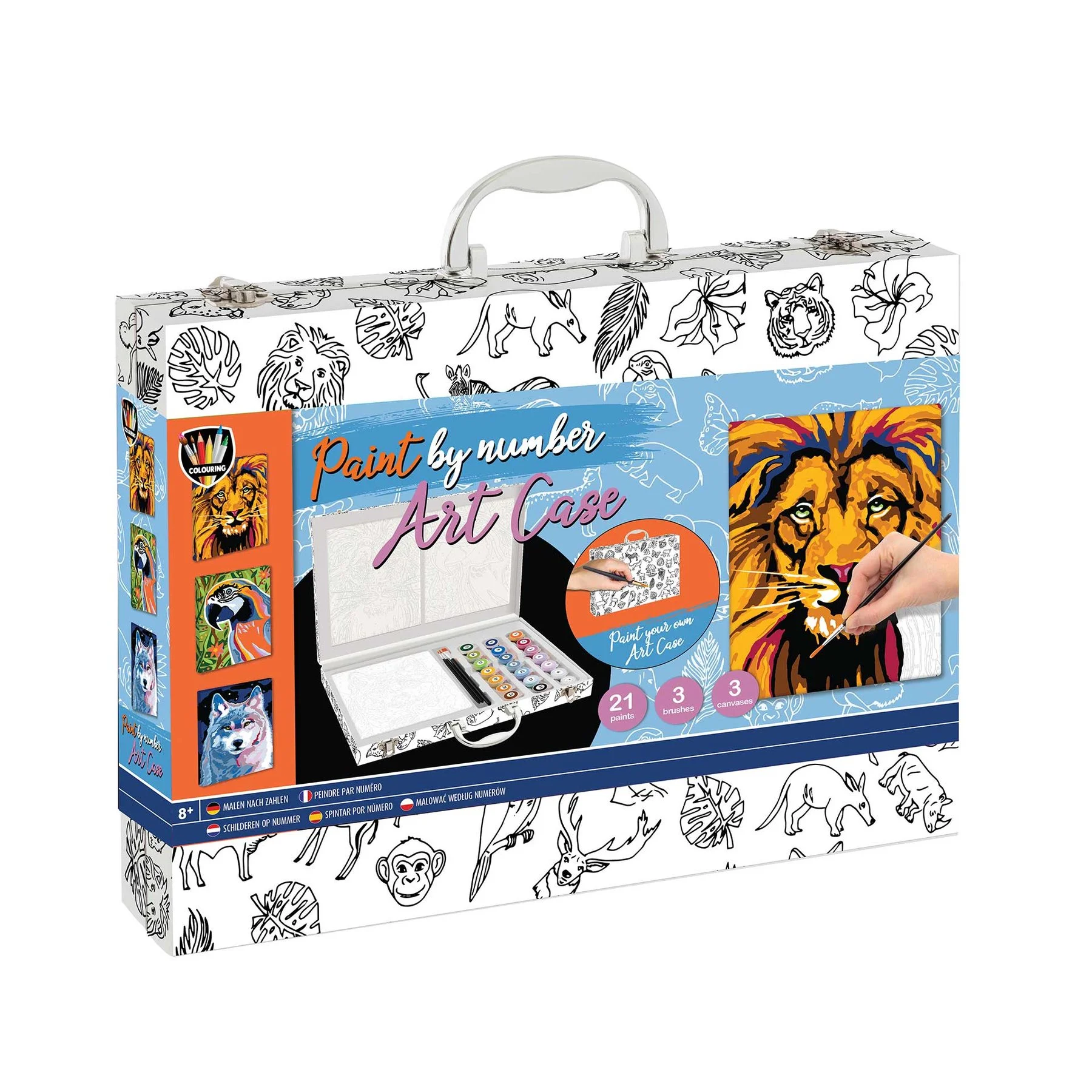 Moxy Painting by numbers, in suitcase, with 3 brushes