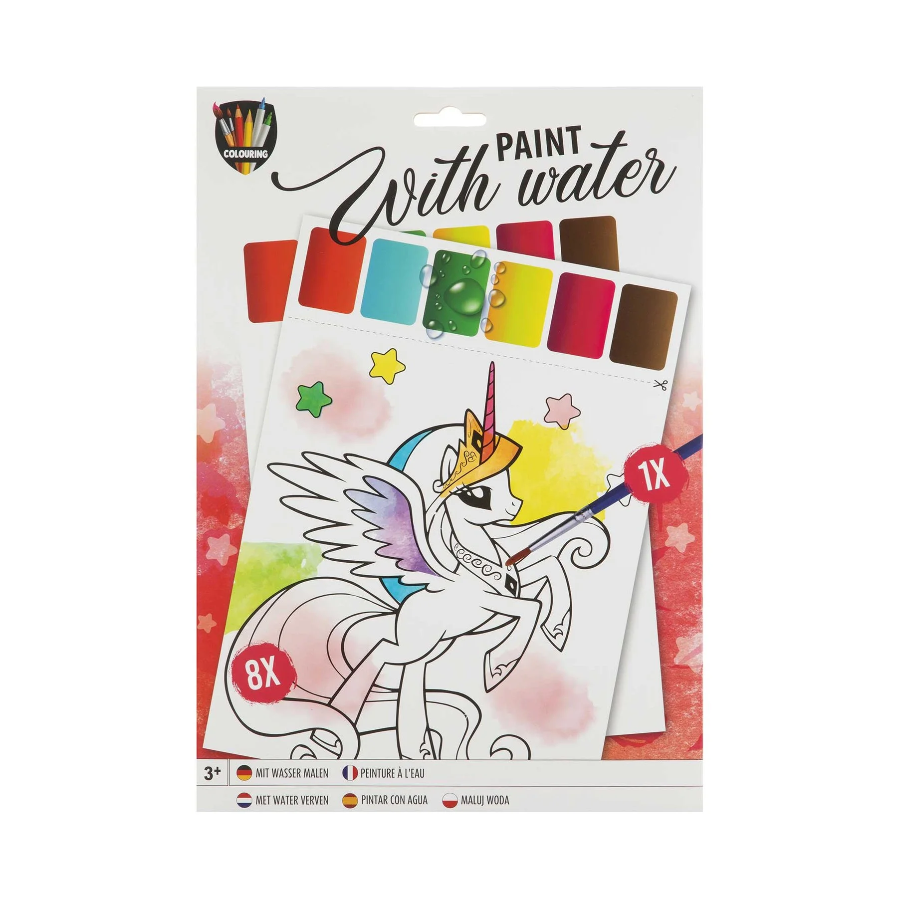 Moxy Water Drawing Set Unicorn, A4, 8 sheets