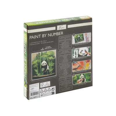 Nassau Paint by Numbers Panda, 20 x 20 cm
