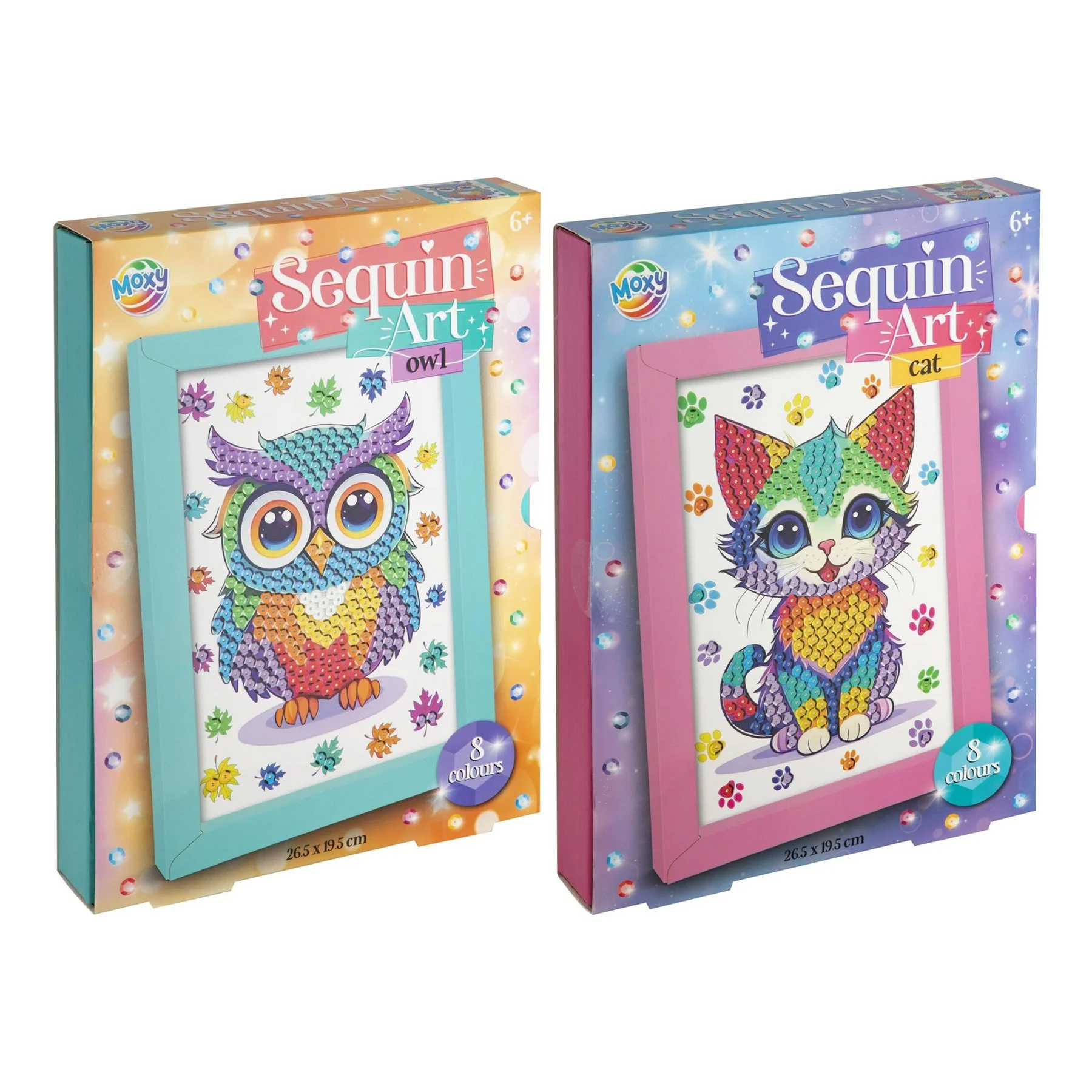 Moxy Bead painting with frame, 26 x 19 cm, assorted, 8 pieces