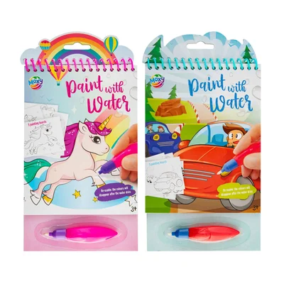 Moxy Water-Drawing Set, with pen, assorted, 48 pcs