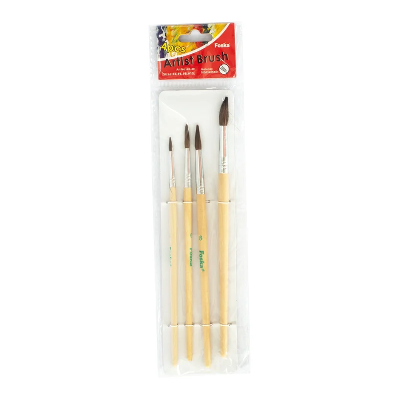 Foska Brushes, round, No.4/6/8/10