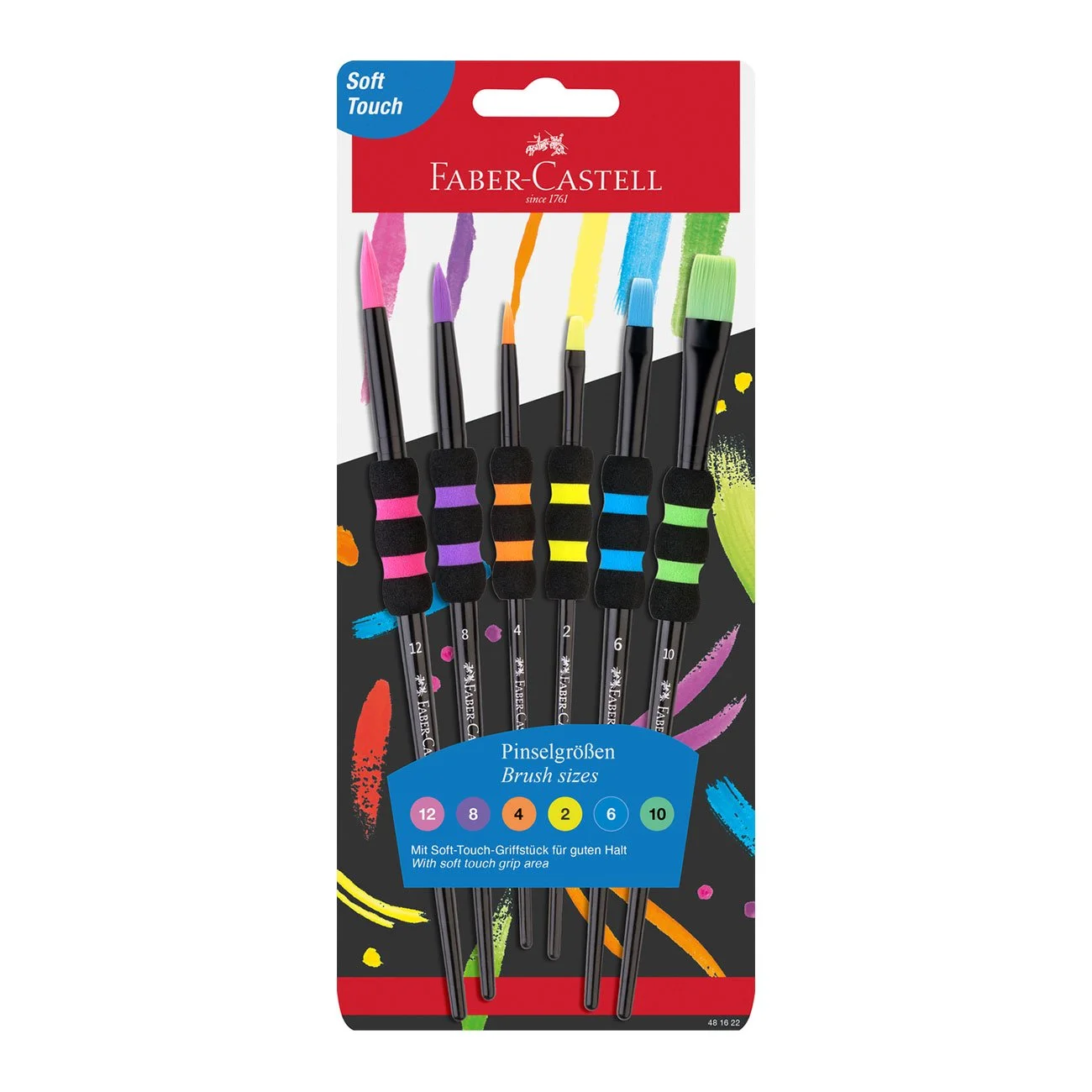 Faber-Castell Black Edition paint brushes, No. 2, 4, 6, 8, 10 and 12, round and flat