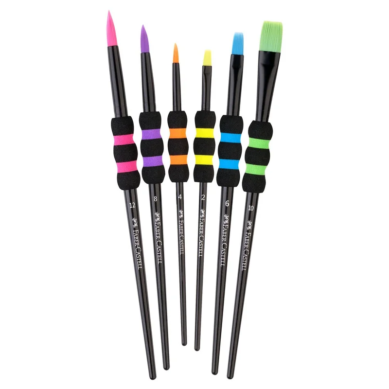 Faber-Castell Black Edition paint brushes, No. 2, 4, 6, 8, 10 and 12, round and flat