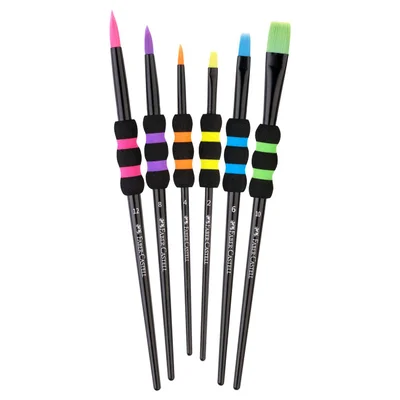 Faber-Castell Black Edition paint brushes, No. 2, 4, 6, 8, 10 and 12, round and flat