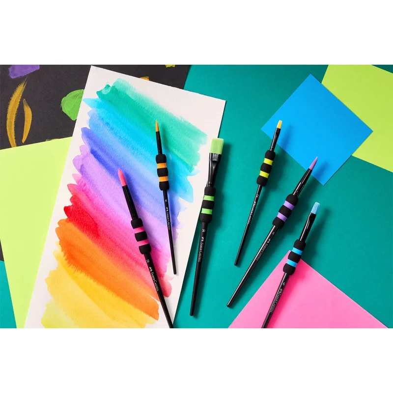 Faber-Castell Black Edition paint brushes, No. 2, 4, 6, 8, 10 and 12, round and flat