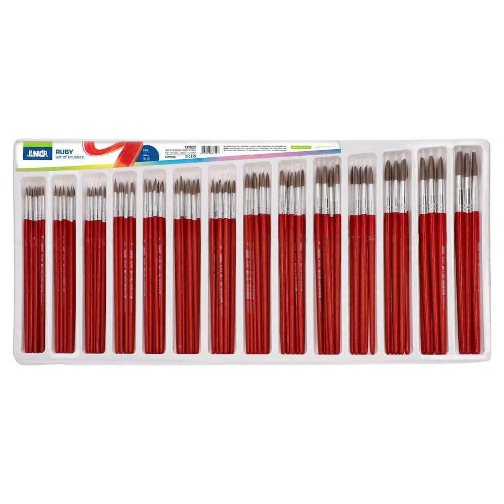 Junior Ruby Paint Brushes, round, 144 pcs display