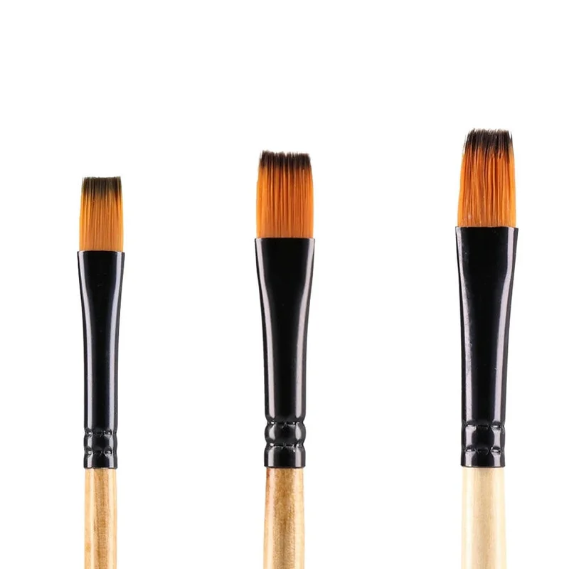 Junior Syntip Paint Brush Set, flat, synthetic, No. 2, 5 and 6, 3 pcs