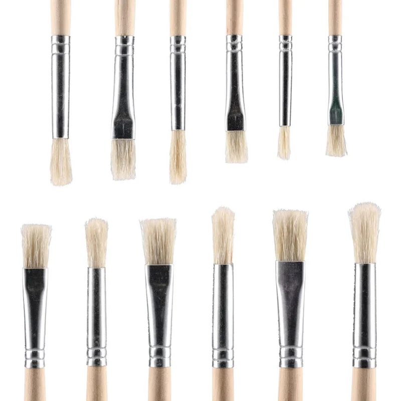 Standart Pop Brush Paint Brushes, natural bristle, in box, 12 pcs