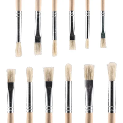Standart Pop Brush Paint Brushes, natural bristle, in box, 12 pcs