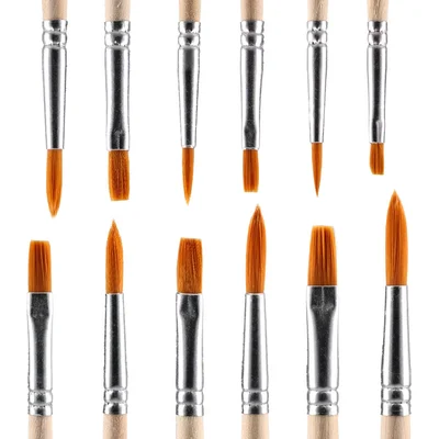 Standart Pop Brush Paint Brushes, synthetic bristle, in box, 12 pcs