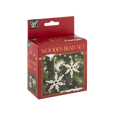 Craft ID Bead Set for Christmas Decoration - Stars, wooden