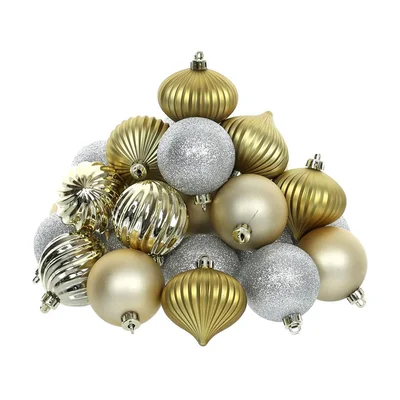 Retlux Christmas ornaments RXL 450, 30 pcs, silver & gold