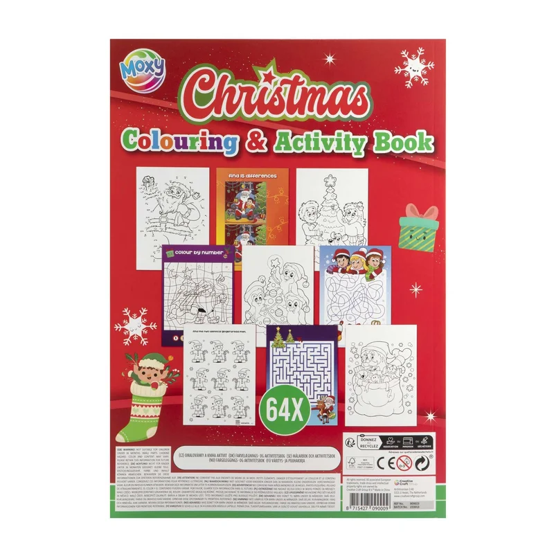 Moxy Colouring and Activity Book, Christmas, A4, 64 Pages