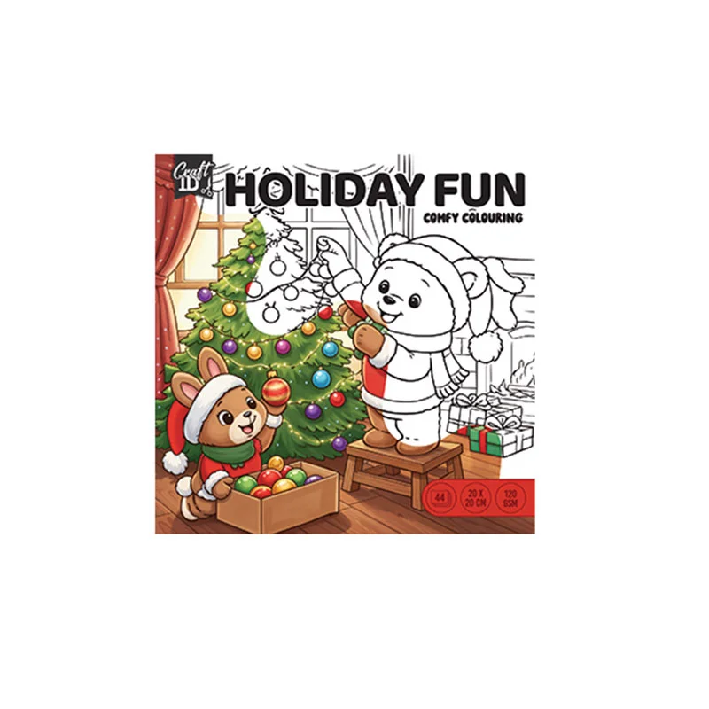 Craft ID Книжка за оцветяване Comfy Coloring - Holiday Fun, коледна