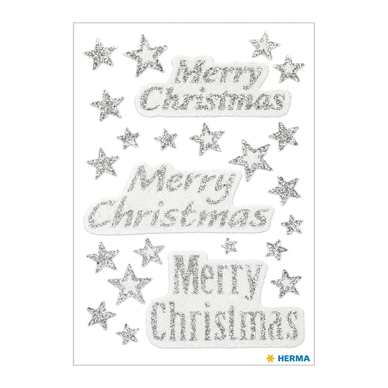 Herma Стикери Merry Christmas, блестящи, 24 броя