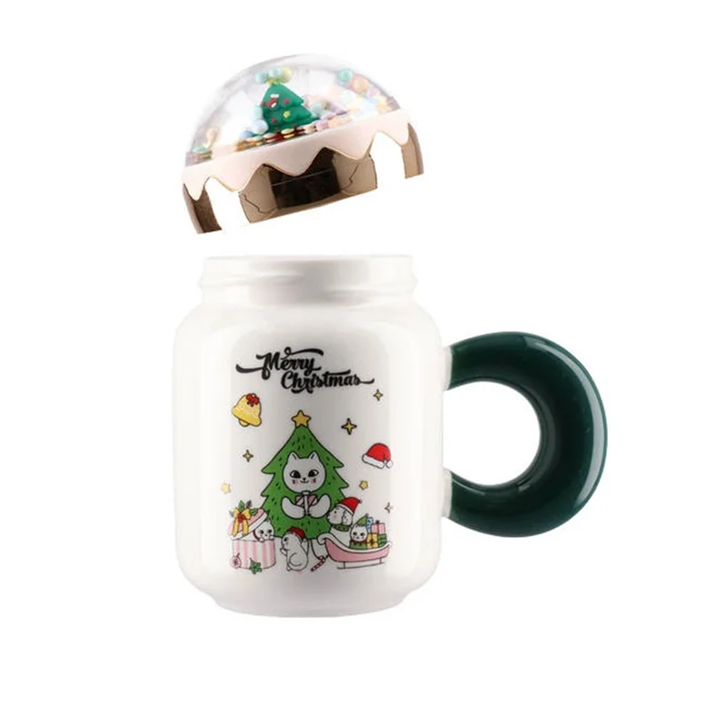 Чаша с капак Festa, коледна, керамична, коледна, асорти