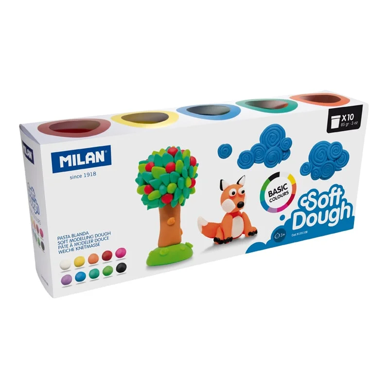 Milan Modelling dough Soft Dough, 85 g, 10 colours