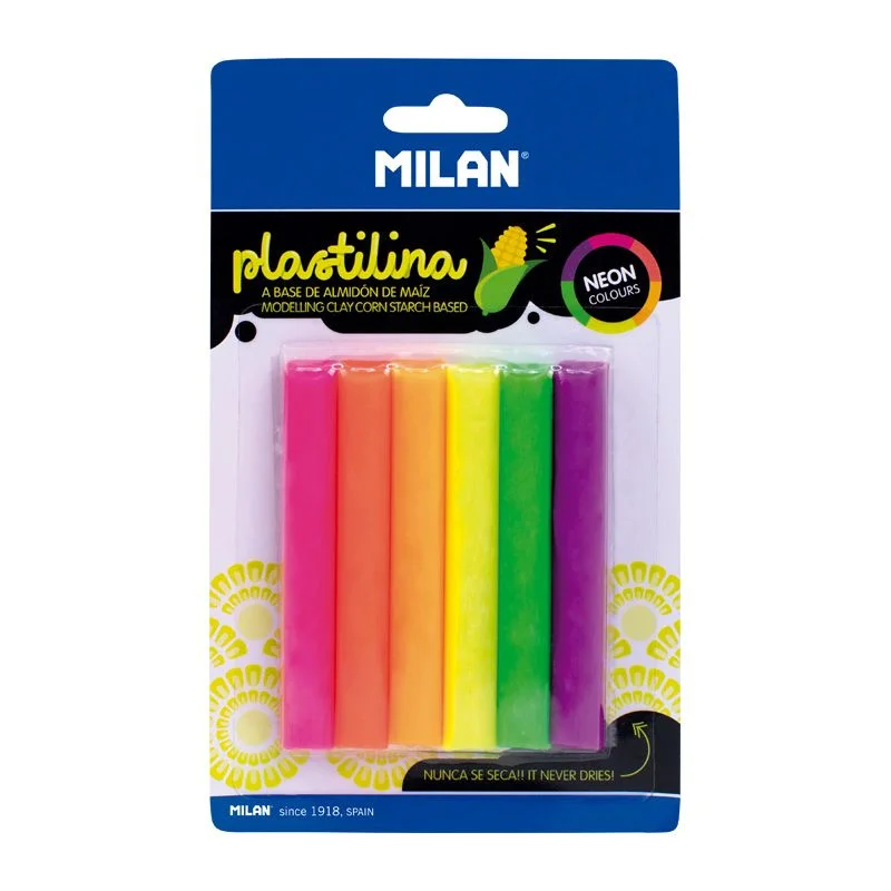 Milan Modeling Clay, 70 g, 6 neon colors