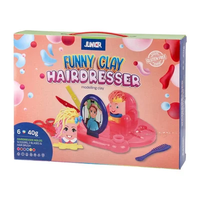 Junior Funny Clay Modelling Set, hairdresser