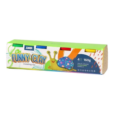 Junior Funny Clay Plasticine, cups, 160 g, 4 colours
