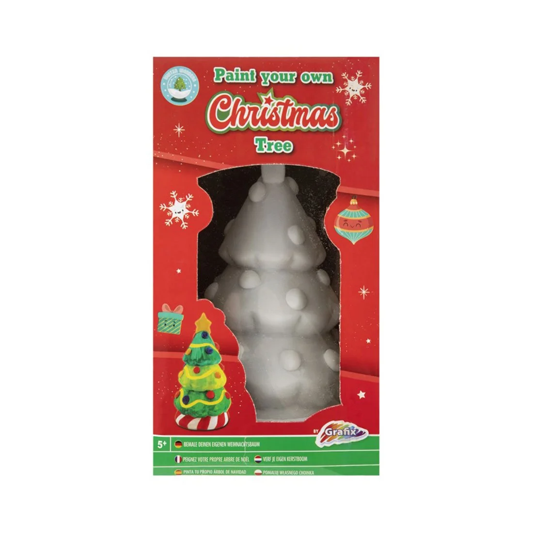 Moxy Painting Figurine Christmas Tree, with paints and brush