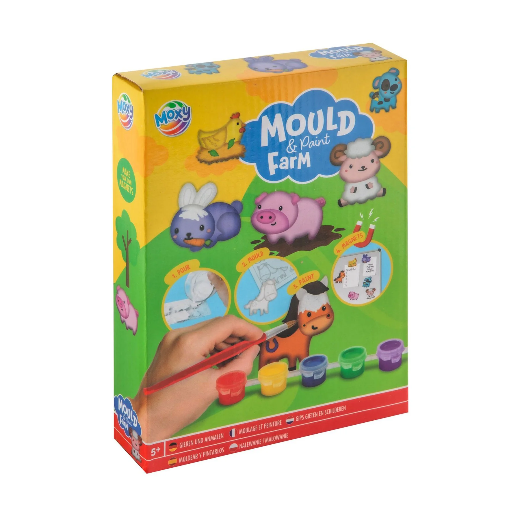Moxy Make & paint plaster farm animals kit