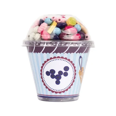 Small Foot Beads for stringing, cupcake shaped, assorted
