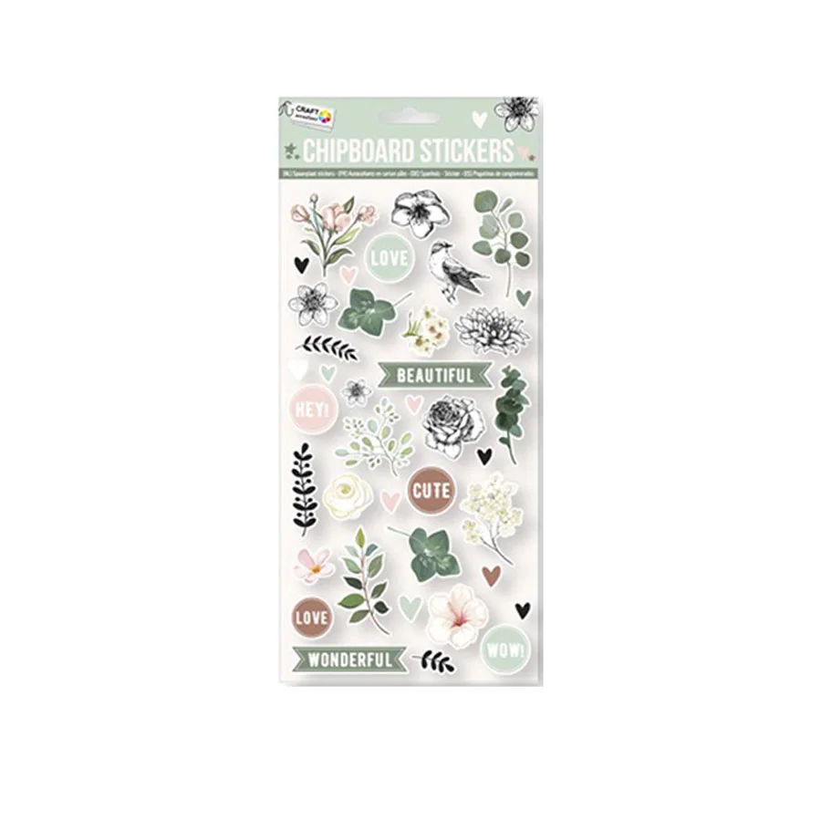 Craft ID Stickers Flowers, MDF