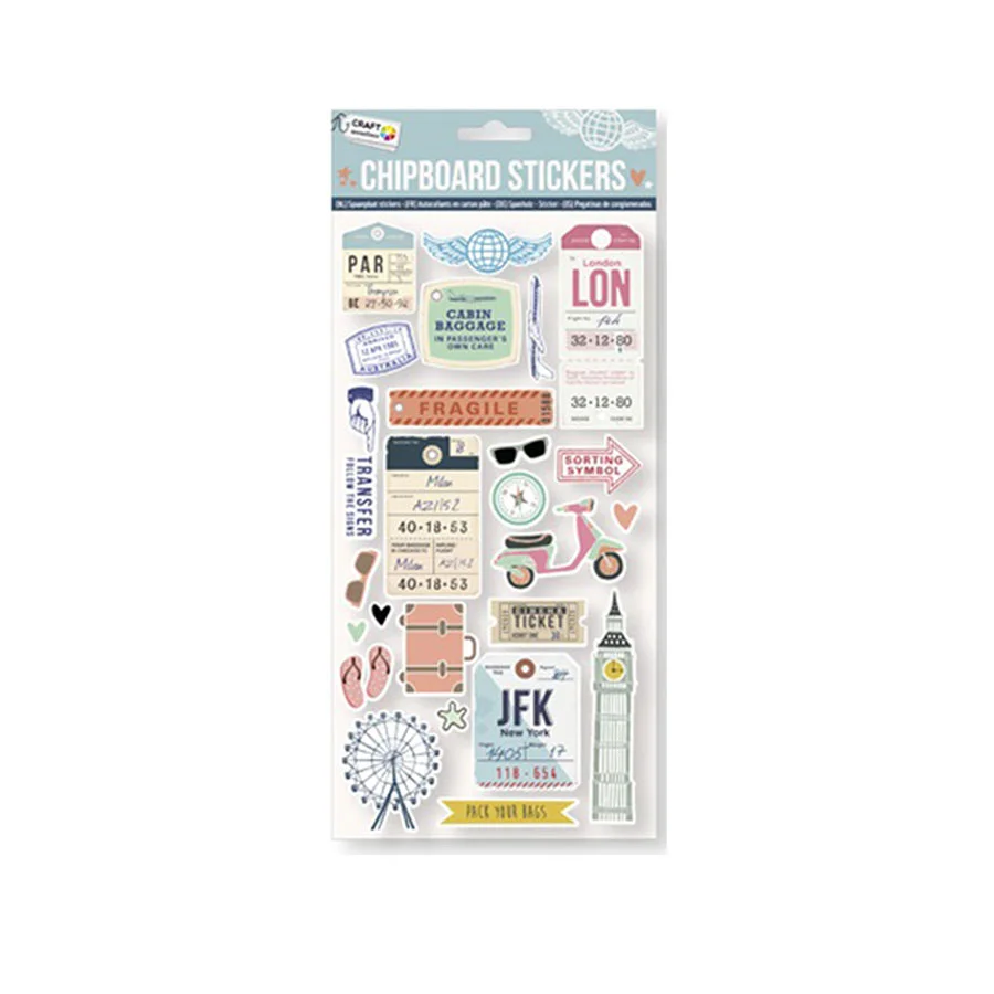 Craft ID Stickers Travel, MDF