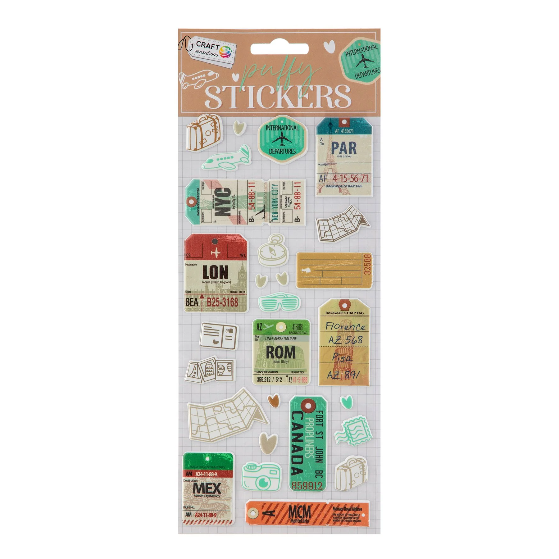 Craft ID Stickers Travel, brown