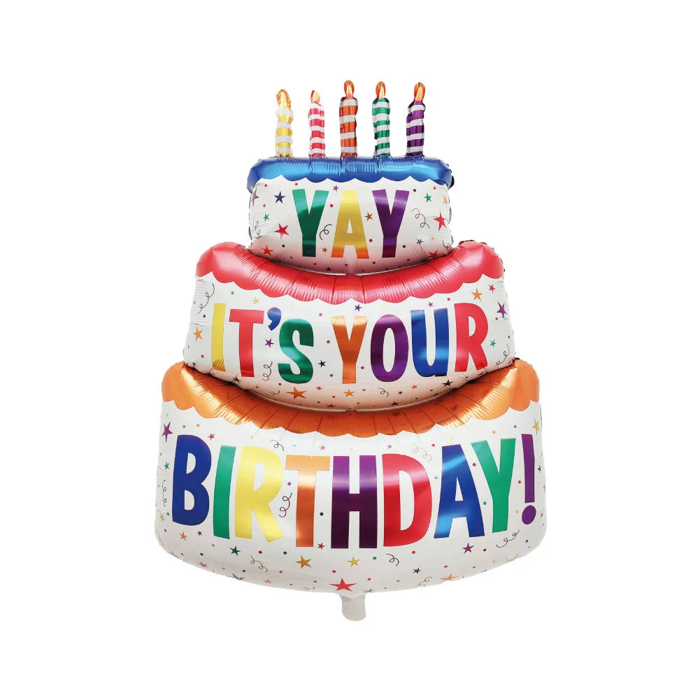 Festa Foil Balloon, cake, 62 x 102 cm