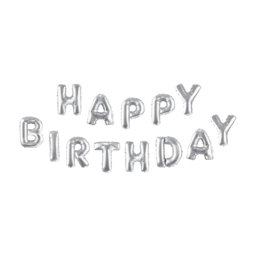 Балони Festa, Happy Birthday, сребристи