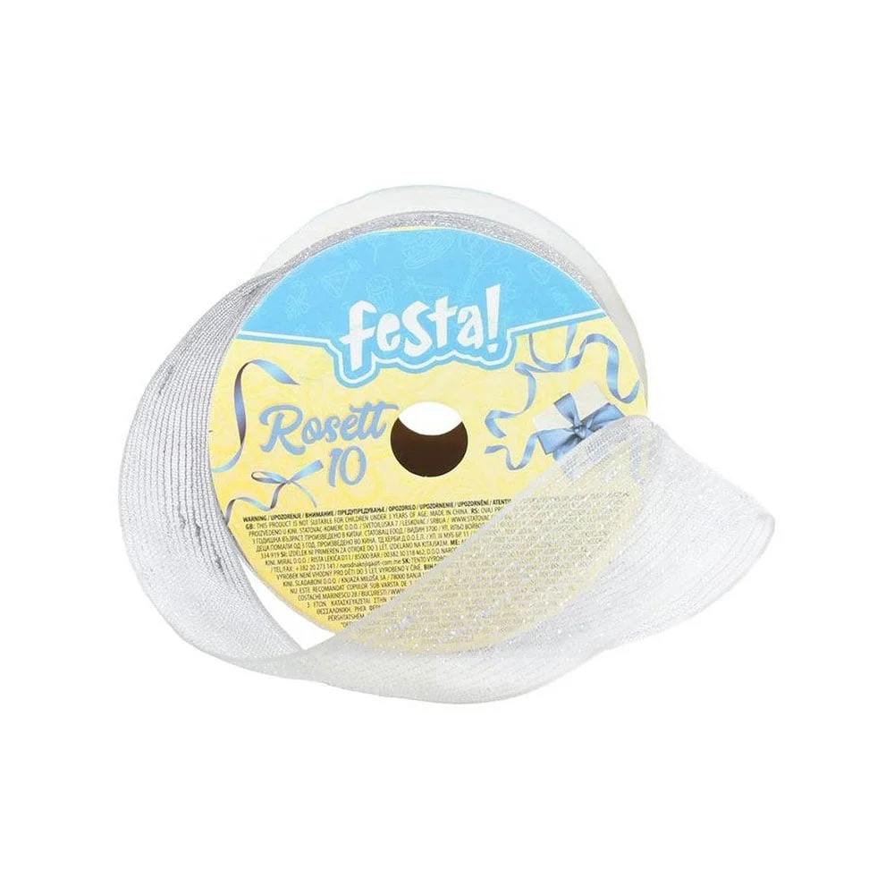 Festa Ribbon, 25 mm, 3 m, silver