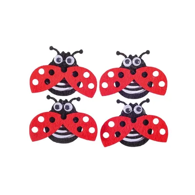 Junior Felt Ladybirds for Decoration, 4 pcs
