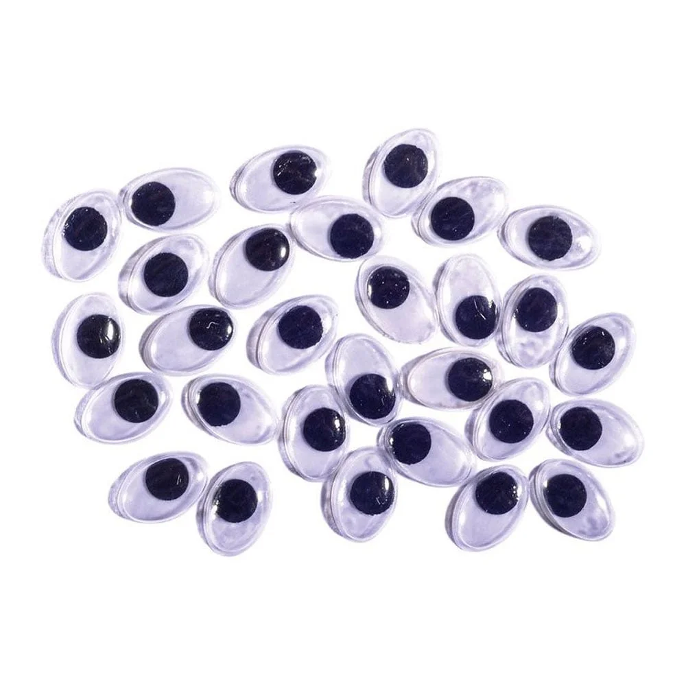 Junior Wiggly Eyes, oval, 10 mm, 30 pcs