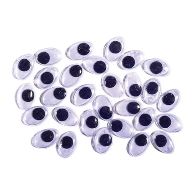 Junior Wiggly Eyes, oval, 10 mm, 30 pcs