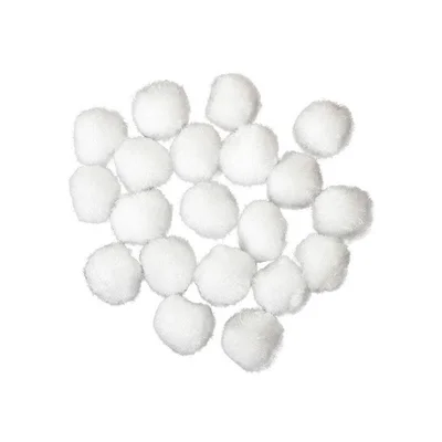 Junior Decorative Pom-Poms, 20 mm, white, 20 pcs