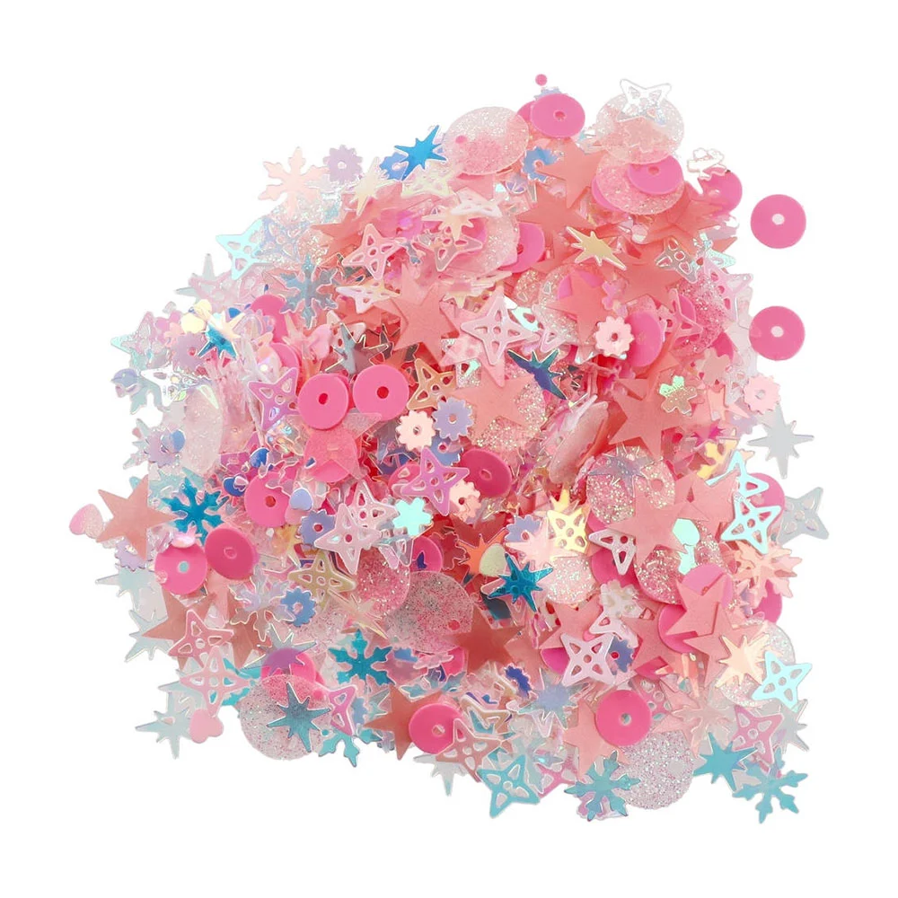 JUNIOR SEQUINS AND STONES FOR DECORATION PINK 8 MM 14 G